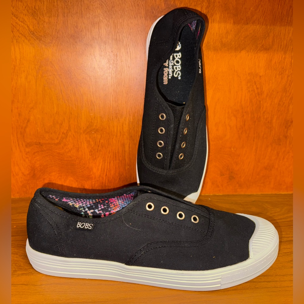 Skechers Bobs B Cool Jam Star Womens Slip On Sneaker Shoes Black Size 10 New